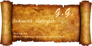 Gubacsi Györgyi névjegykártya